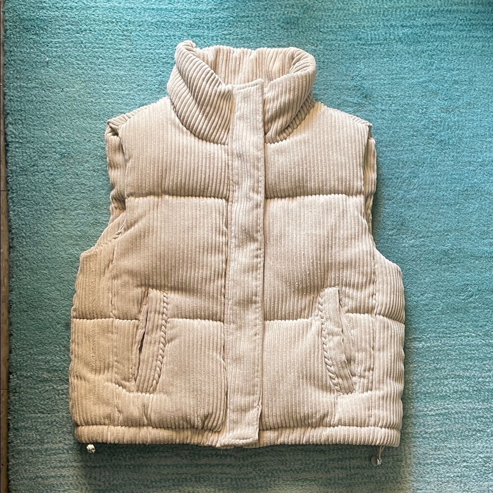 7 For All Mankind Beige Puffer Vest
